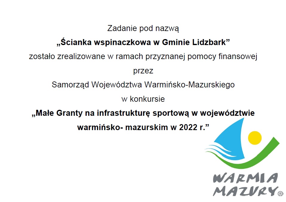 Ścianka wspinaczkowa w gminie Lidzbark